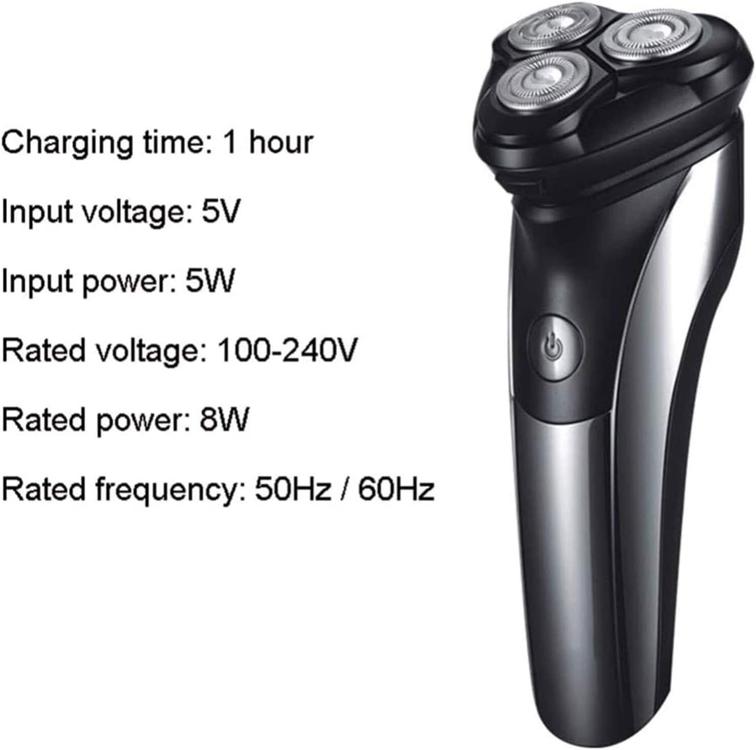 Maquinilla de afeitar eléctrica para hombre, recargable, 100 % impermeable, rotativa para afeitar, recortadora de patillas