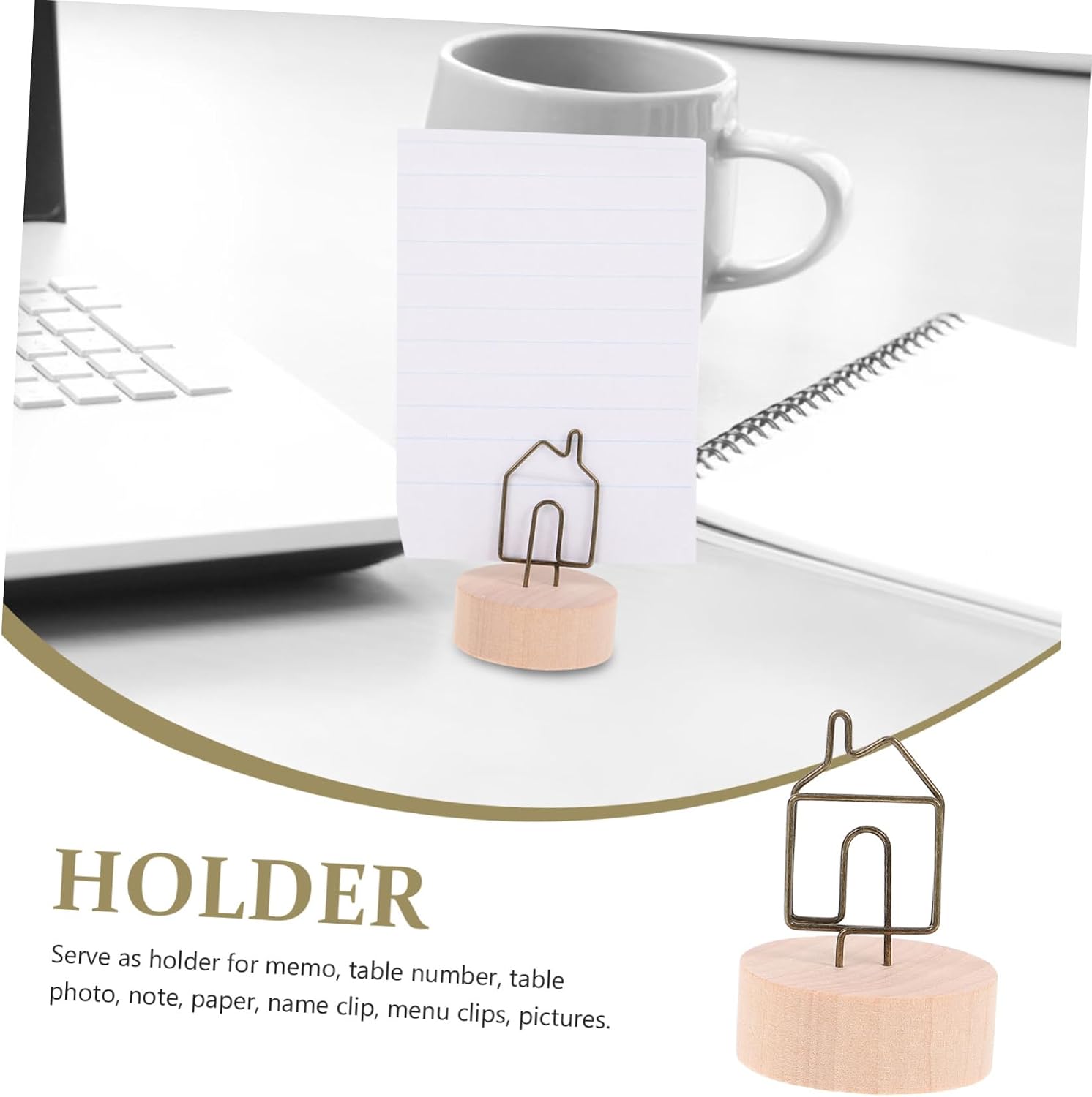 4pcs Table Number Holders Photo Clip Memo Holder Paper Clips