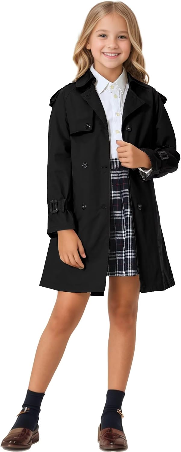 Cromoncent Kids Rain Jacket, Raincoats Lightweight Waterproof Trench Coat for Boys Girls