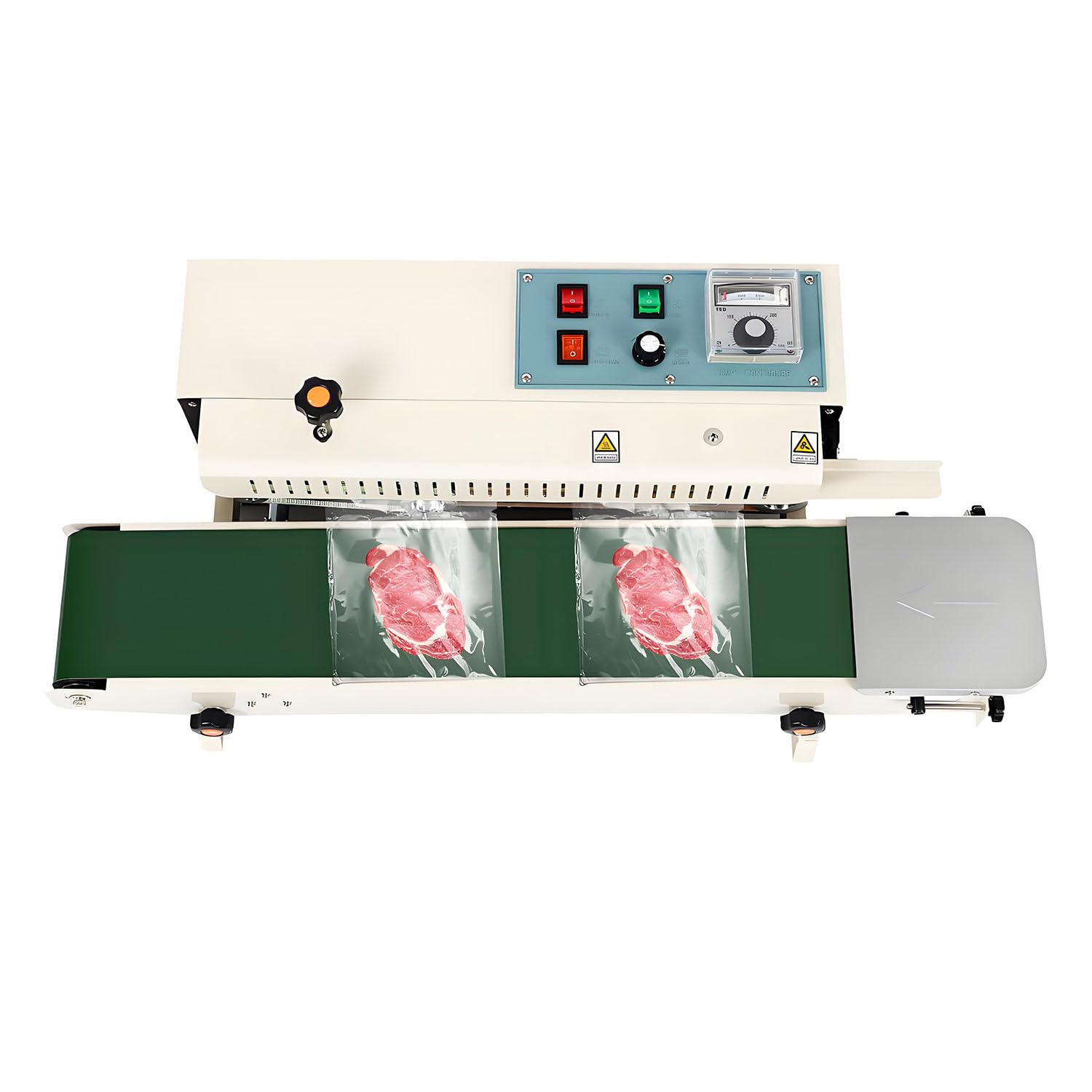 YXYLJOZ Continuous Bag Band Sealing Machine,5-12 mm Seal Width,Horizontal Band Sealer Machine with Digital Temperature Control Stainless Steel Bag Sealer for 0.02-0.8 mm