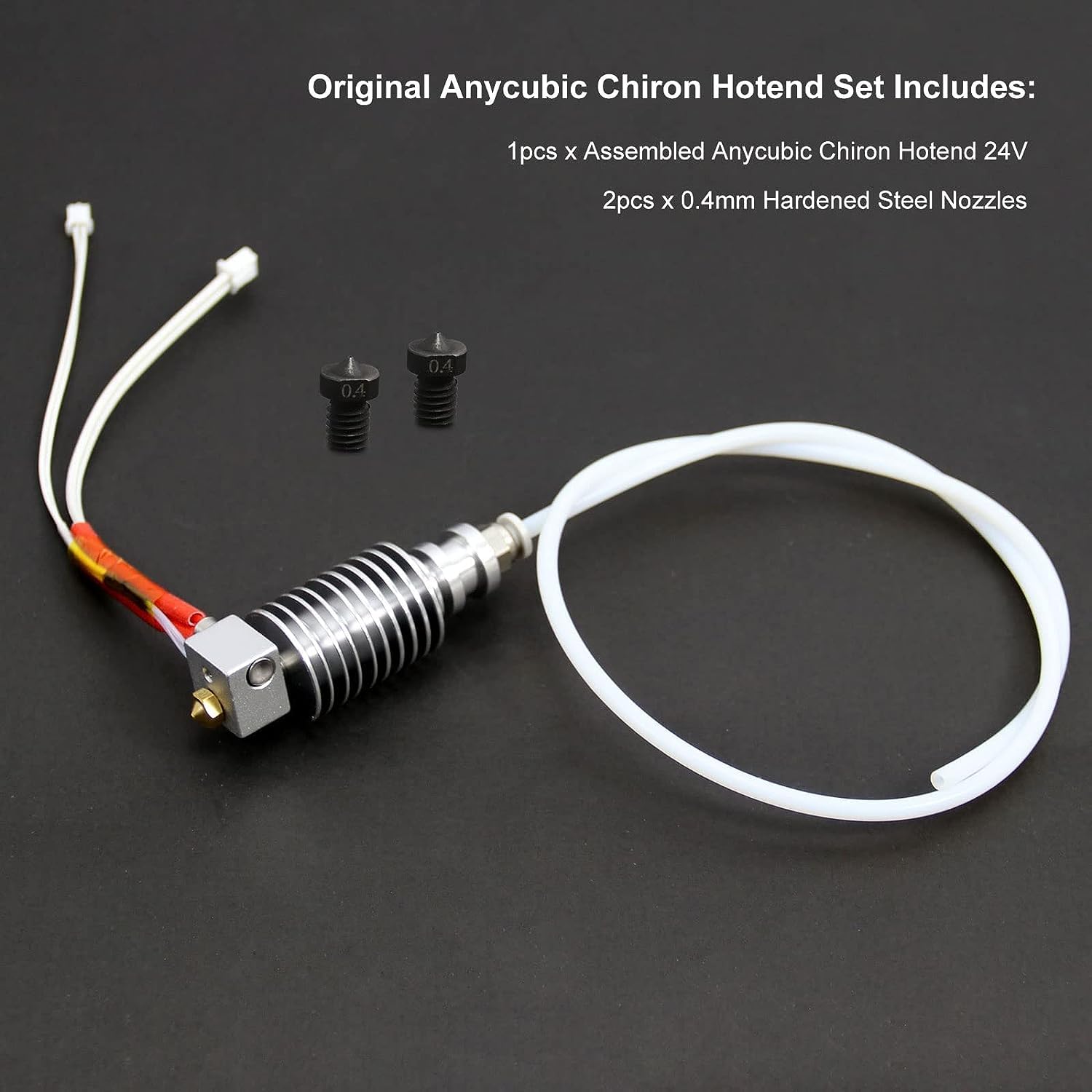 V5 J - Head anycubic Chiron hotend 24V mit 2stück V6 düsen aus gehärtetem Stahl 0.4mm für anycubic Chiron 3D Drucker mise à niveau