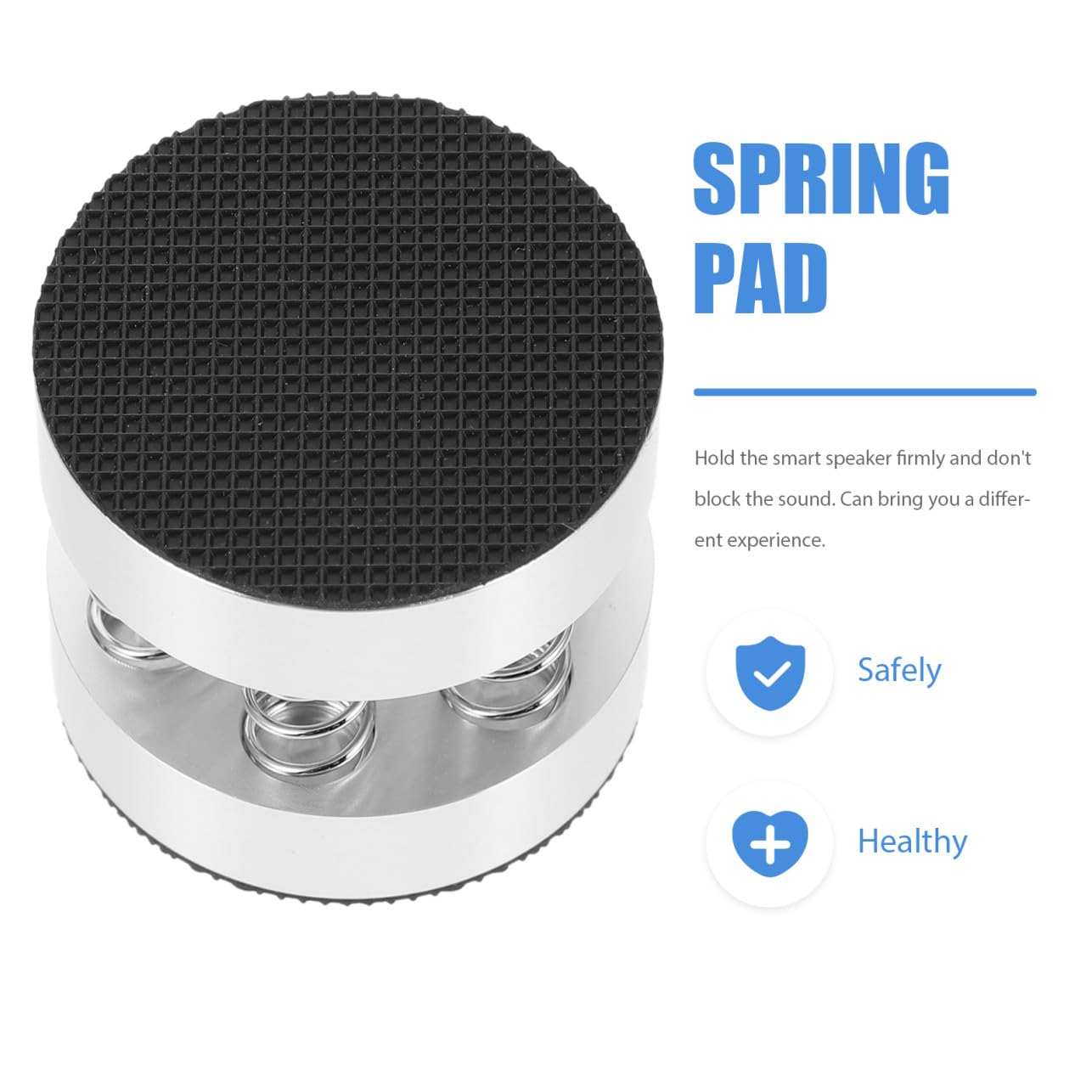 Homoyoyo Set di 4 Piedini Molla Antiscivolo per Altoparlanti Smart in Lega di Alluminio e Gomma, Ammortizzatori Shockproof per Uso Domestico e Desktop, Stabilità Garantita