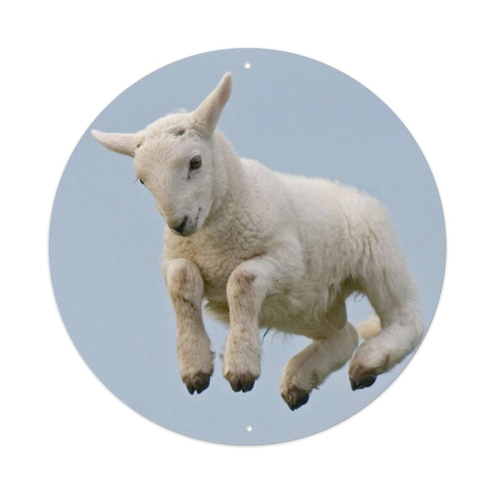Animal Goat Sheep Vintage Metal Tin Sign Plaque Wall Decor for Cafe, Club Bar, Office, Garden Metal Poster 8x8Inch