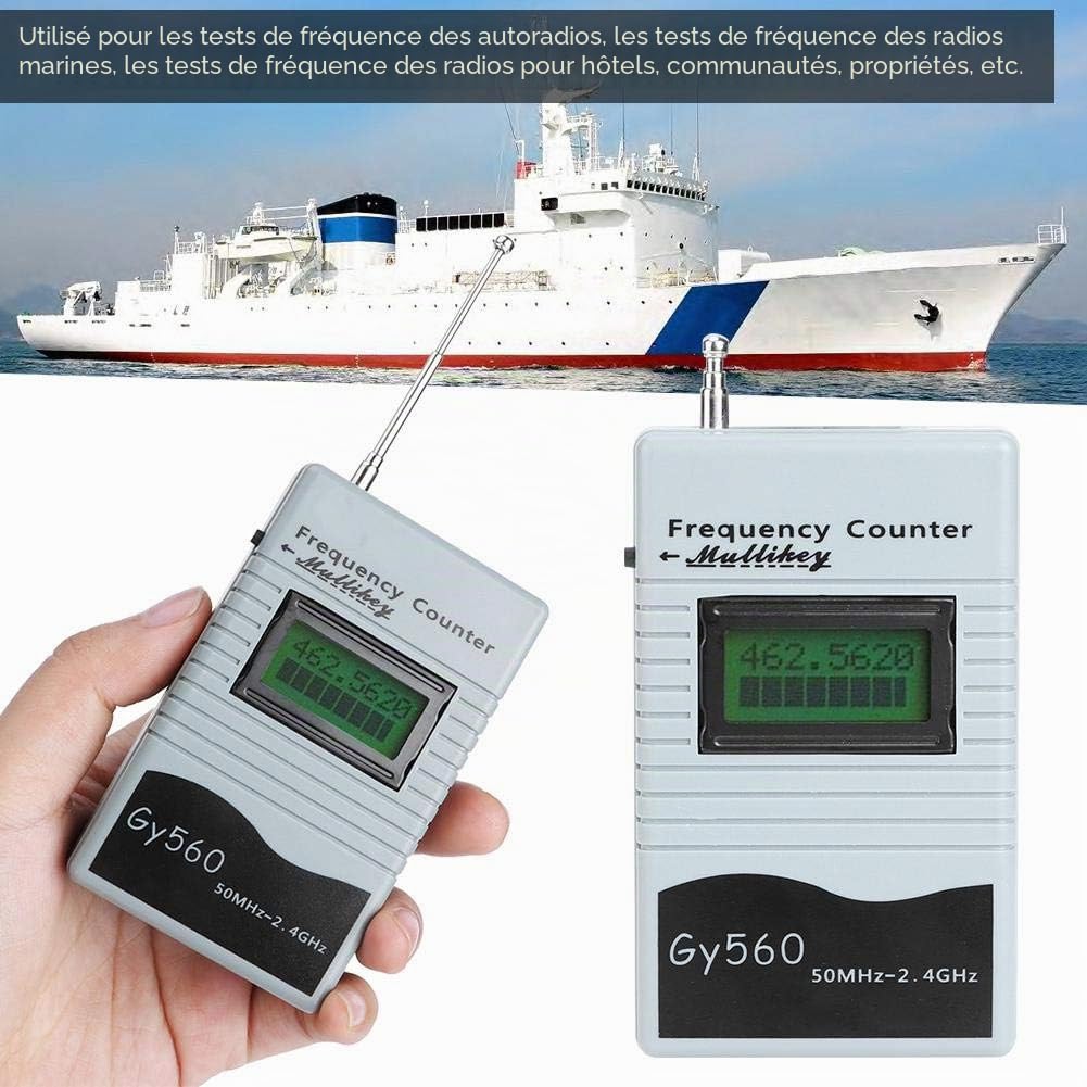 EBTOOLS Compteur de fréquence Radio, GY560 50Mhz à 2.4Ghz Compteur de fréquence Portable Outil de Mesure de fréquence Radio bidirectionnel pour Bateau de Voiture