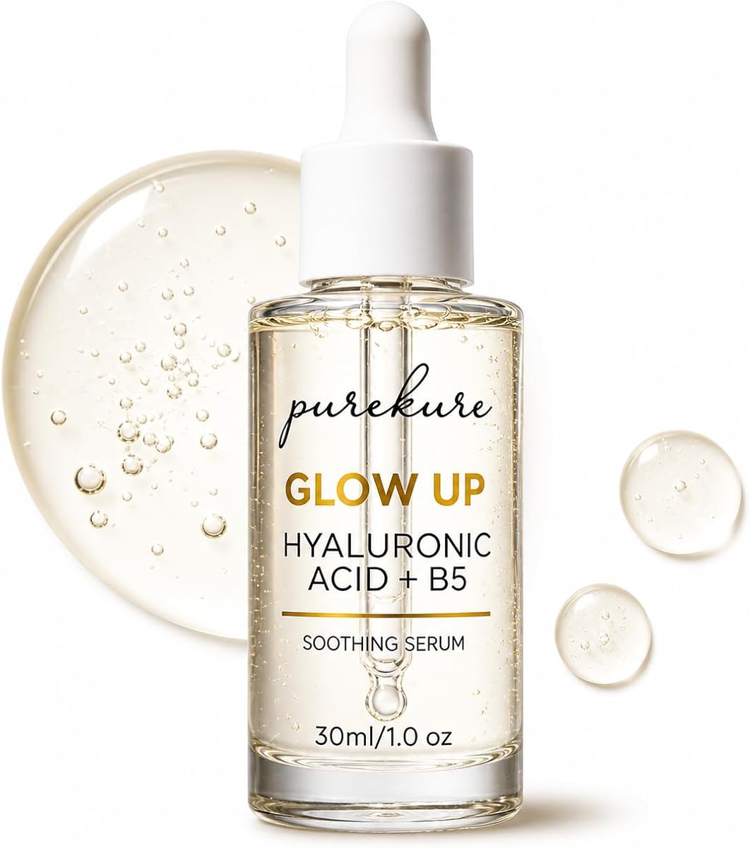 Hyaluronic Acid Serum for Dry & Sensitive Skin – Organic, Deep Hydration + Vitamin B5 for Barrier Repair, Lightweight Face Serum for Fine Lines & Smooth Skin, Non-Greasy, 30 mL