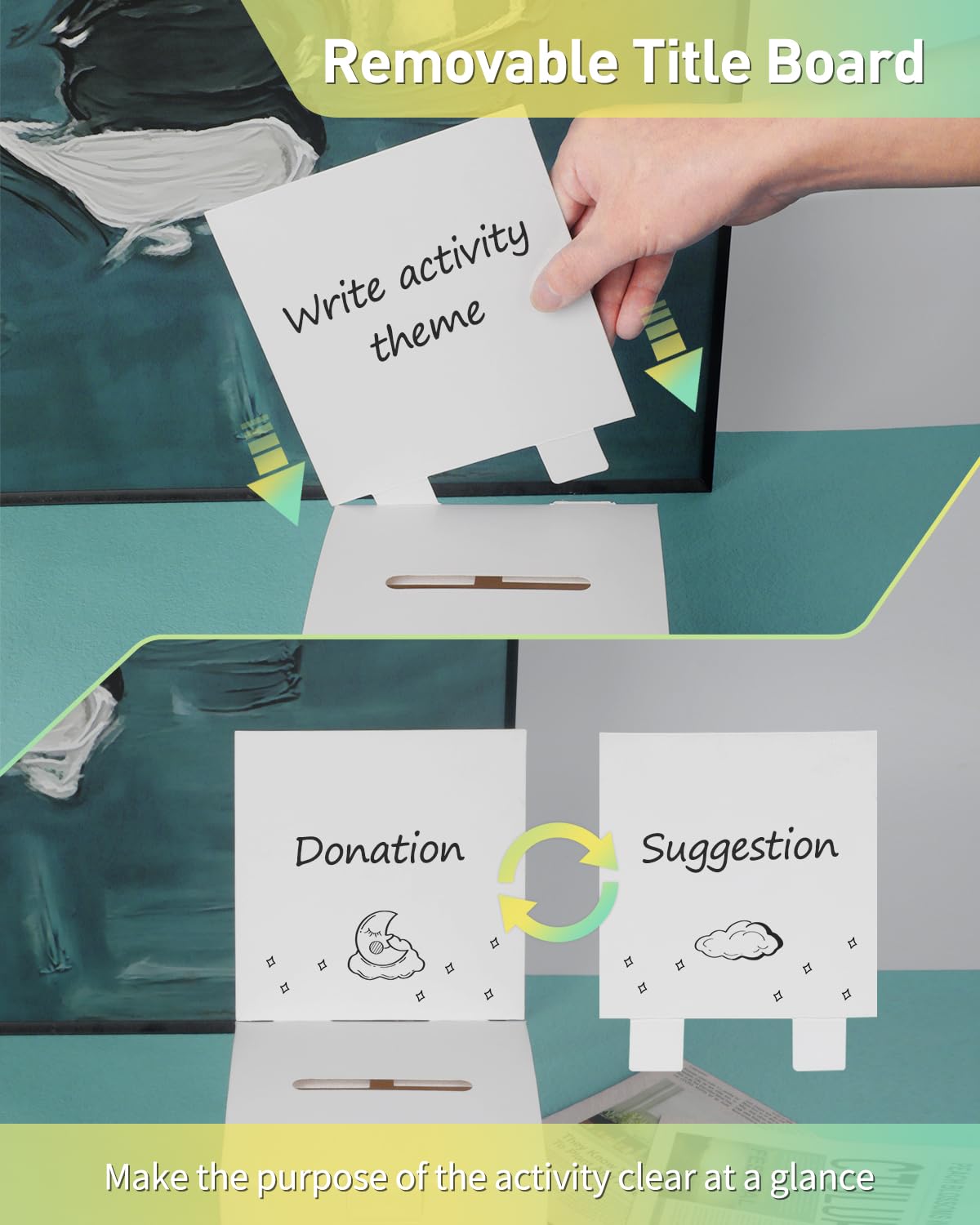 Uniclife 6 Pack Scatola per schede elettorali con fessura Scatola per suggerimenti Scatola per lotterie Scatola per donazioni per raccolta fondi Scatola in cartone bianco per concorso di beneficenza
