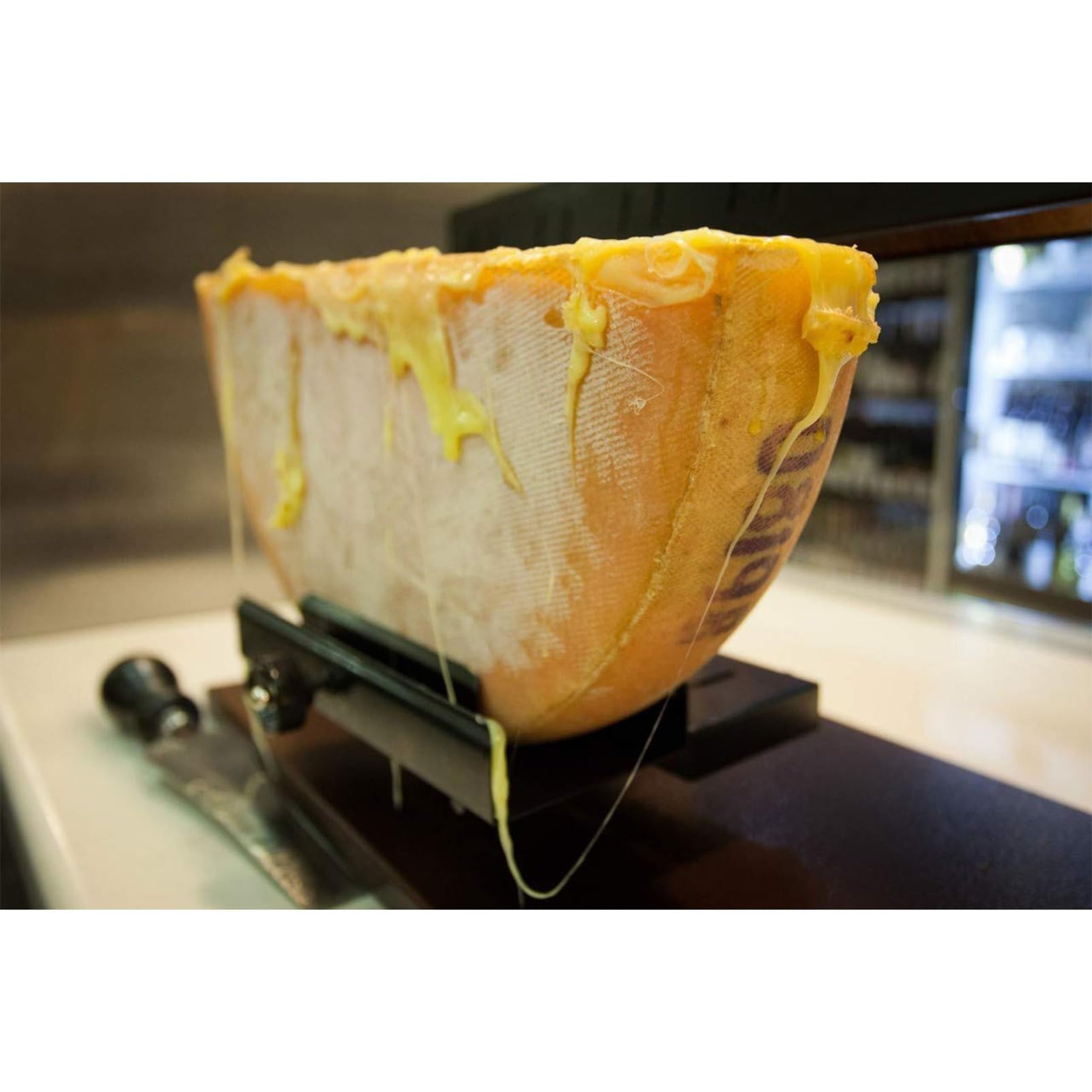 Kommerzieller 650-W-Raclette-Käseschmelzer – Edelstahl-Halbrad-Käseheizer mit einstellbarem Winkel for Schweizer Raclette, Nachos und Catering-Events