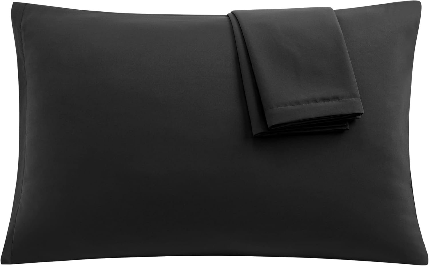 uxcell 2 Pack Pillow Cases Soft 1800 Series Microfiber Pillowcases Set with Zipper Standard(20"x26") Black