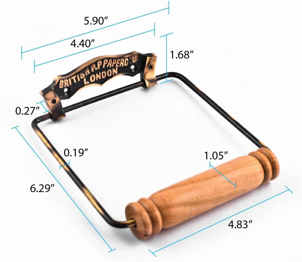 Renovators Supply Manufacturing Toilet Paper Holder Stand Wall Mount 7 in. Brass Toilet Paper Roll Holder with Mounting Hardware