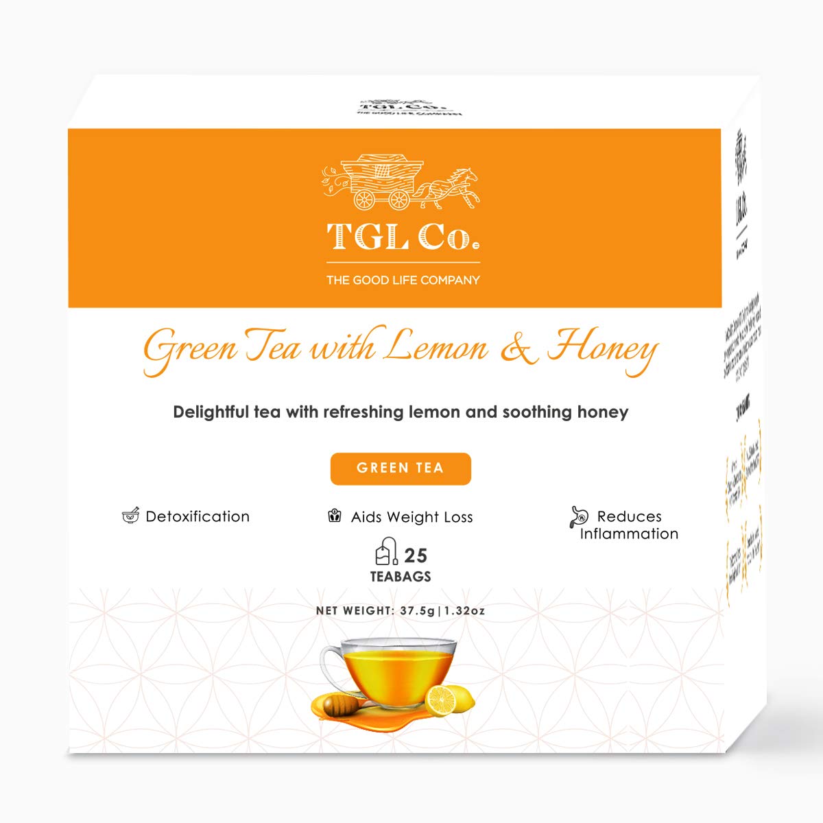 TGL Green Tea Lemon and Honey Green Tea 50 Tea Bags Healthy Tea