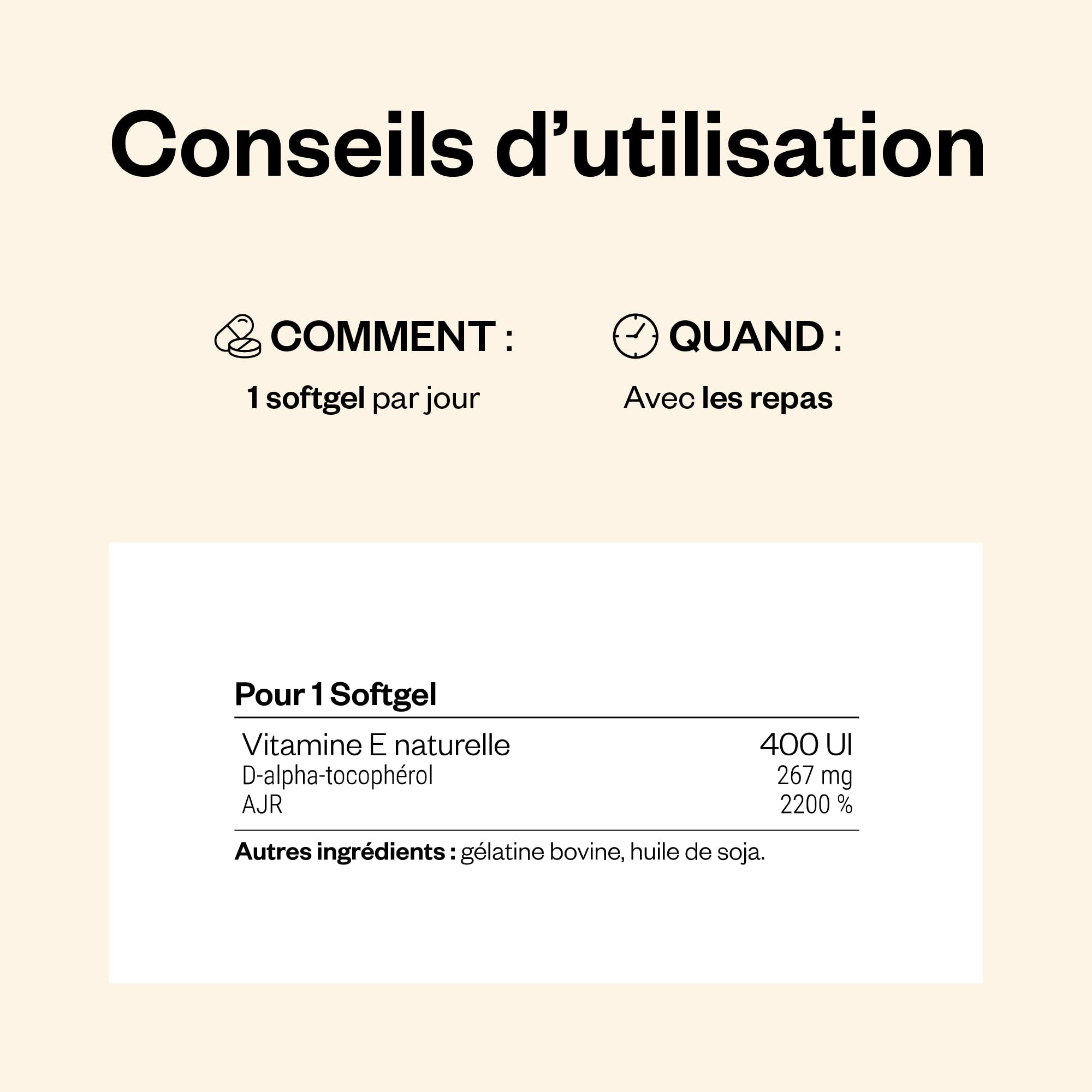 Vitamine E Naturelle - (D-Alpha Tocophérol) - Bonne Santé de la Peau et des Cheveux - Aide à Protéger les Cellules Contre le Stress Oxydatif - 100 Softgels - Sans Gluten - SuperSmart