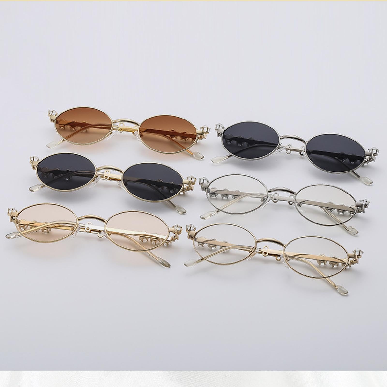 Gafas de sol ovaladas de metal para mujeres y hombres, a la moda, de lujo, para viajes, fotografía callejera, Uv400