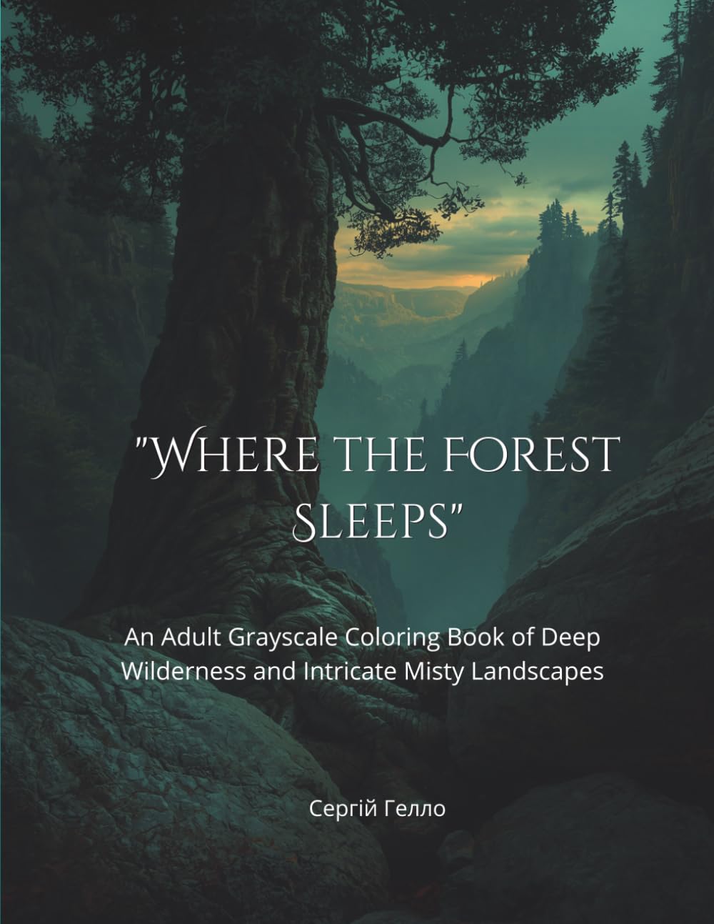 "Where the Forest Sleeps": An Adult Grayscale Coloring Book of Deep Wilderness and Intricate Misty Landscapes (Misty Forest Art)