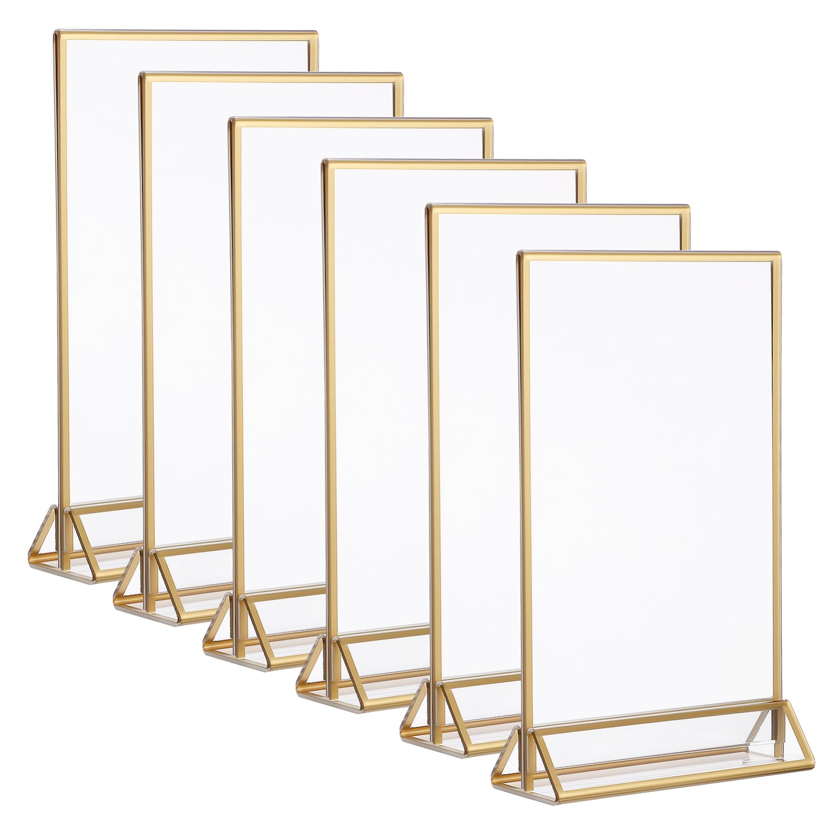 6piezas Soporte De Exhibición Portacarteles Transparente Unidades Portacarteles Acrílicos Para Restaurantes Bodas Tiendas Soportes Para Menús