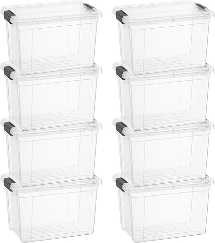Miniatura 69 de Superio Cajas de almacenamiento transparentes con tapas, contenedores de plástico de 4.5 cuartos para organizar, cajas apilables, sin BPA, no