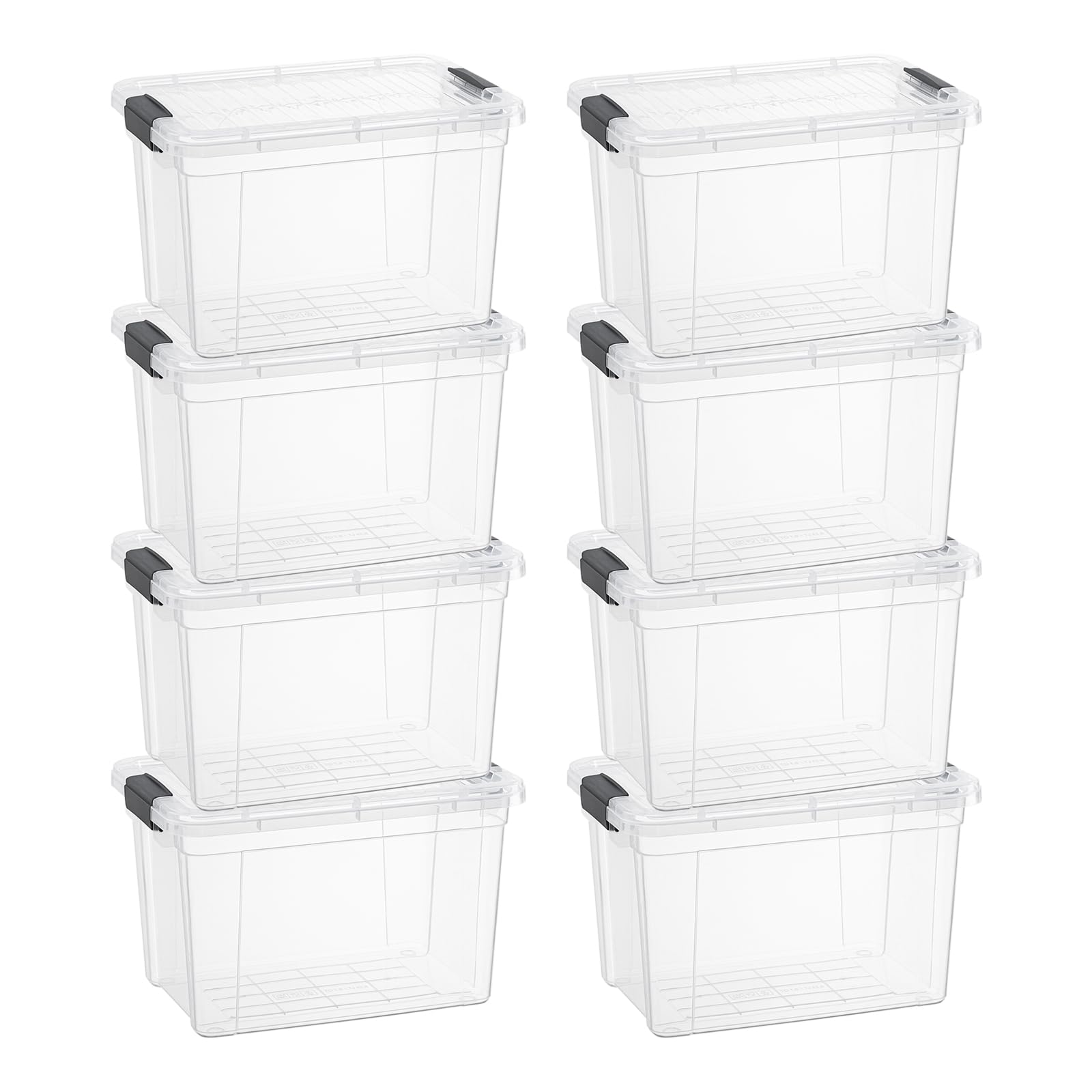 Superio 4.75 Quart Clear Plastic Storage Boxes with Lids, Stackable Organizer Containers, BPA-Free Storage Bins for Home, Office, School &amp; Dorm, 8 Pack
