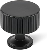 Vista 9 de Paquete de 5 pomos de gabinete de cocina de latón macizo, tiradores de cajón de oro mate, diámetro de 1-1/10 pulg. 28 mm, manijas modernas