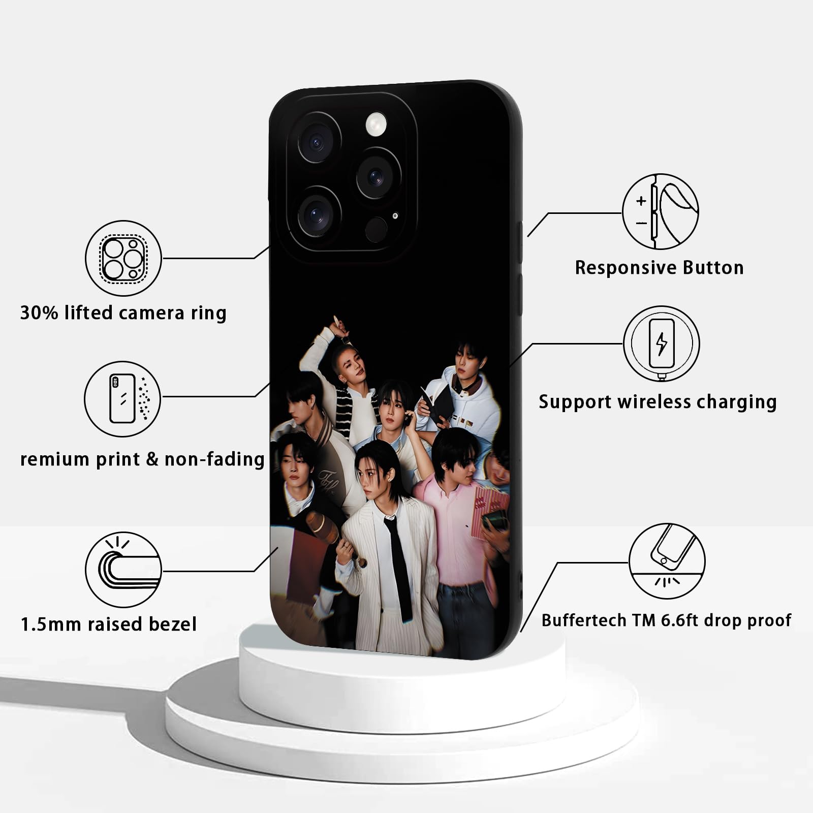 2 Pezzi Nero Cover per Xiaomi Redmi Note 14 5G 6,67,Custodia con