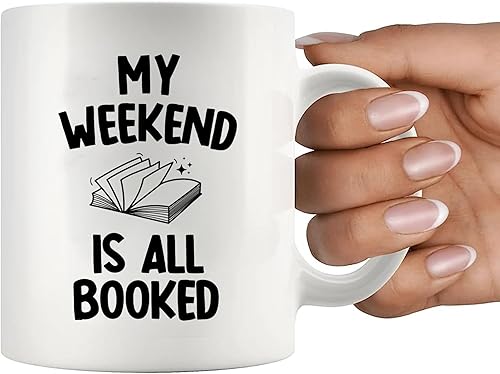 Miniatura 8 de My Weekend Is All Booked Librarian Book Lover Taza de café de 11 oz para lector de lectura Biblioteca de Ciencias para estudiantes de cerámica,