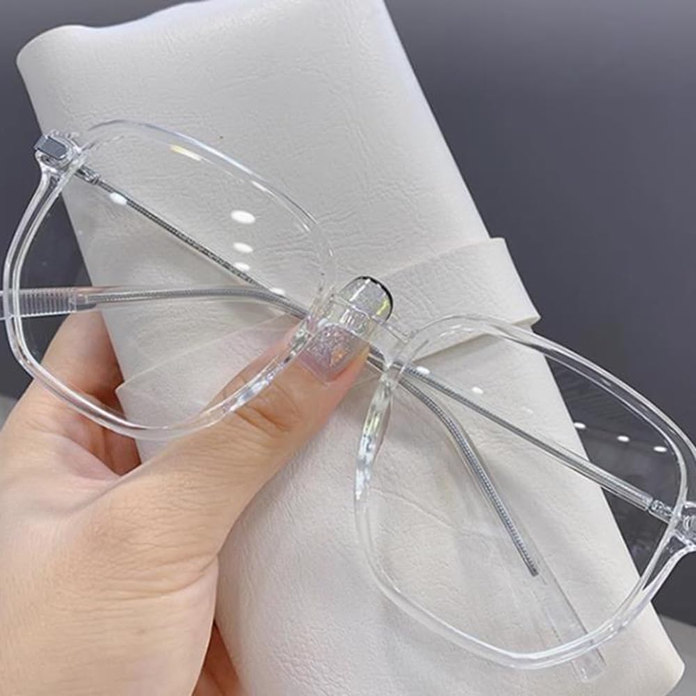 COKYIS 2.0 Gafas De Lectura Multifocales Progresivas Gafas Presbicia Grande Montura para Mujeres Anteojos De Lectura Cuadrado Estilo De Moda (Color : Clear, Size : 3.0)