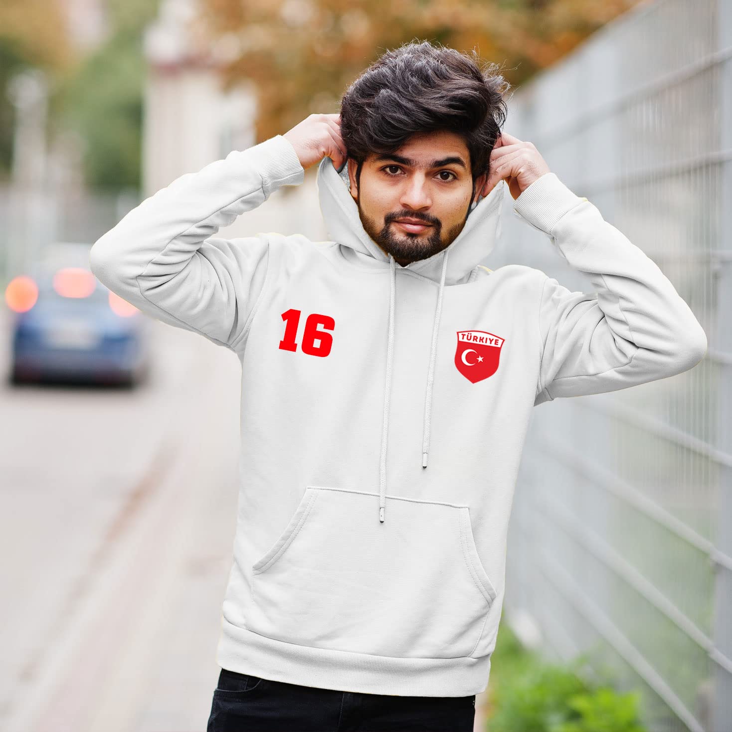 Felpa con Cappuccio da Calcio Personalizzata | Hoodie con Il Tuo Nome e Numero | Turchia Calcio 2026
