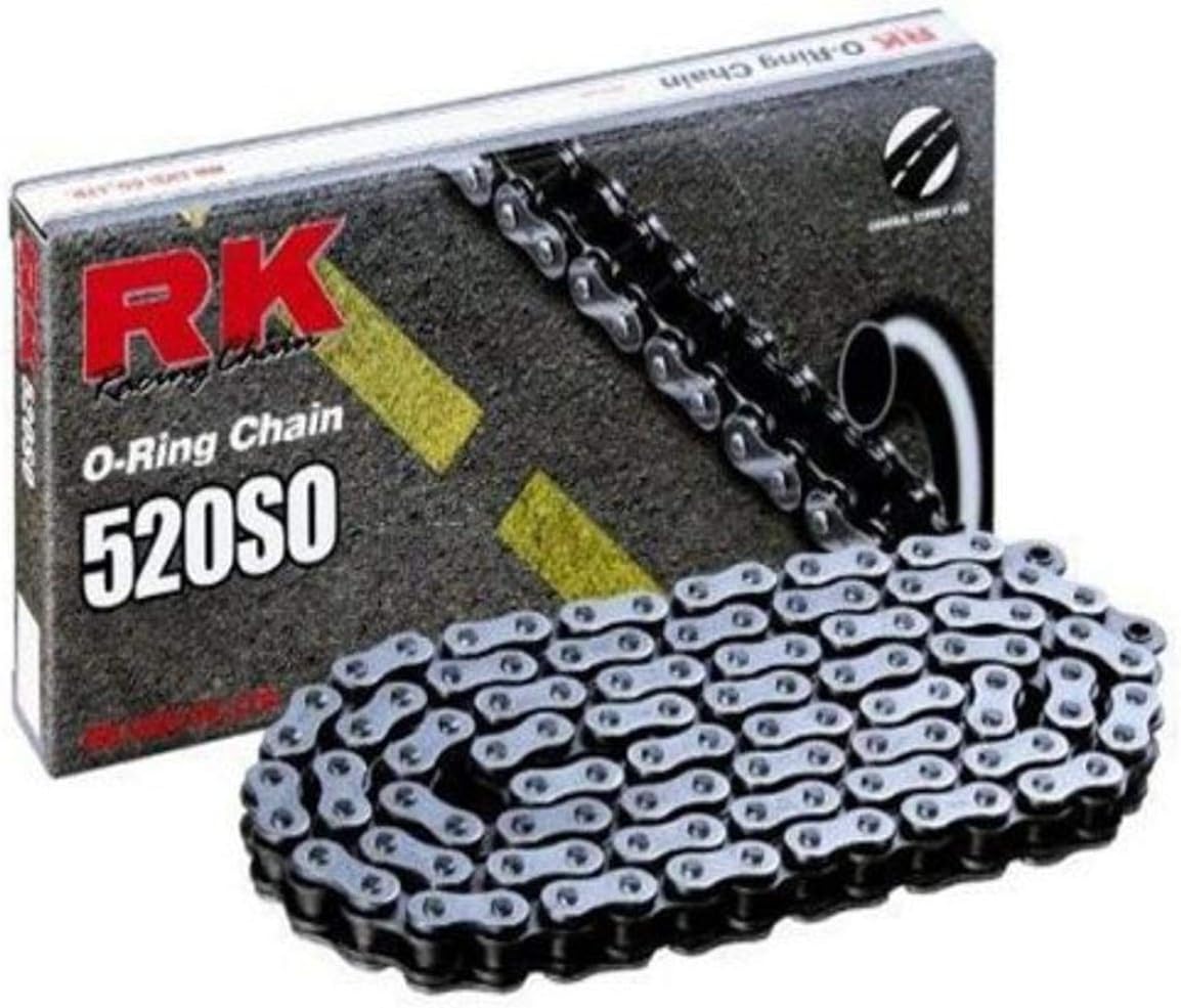 RK Racing Chain 520-SO-112 (520 Series) Steel 112 Link Traditional Street and Off-Road O-Ring Chain with Connecting Link