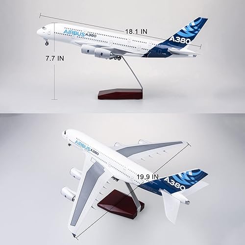 Miniatura 3 de AZIZAT Modelos de avión Delta DHL A380 C919 - Modelo de avión de 18.5 pulgadas, modelo de avión Jet de resina fundida a presión para regalo de