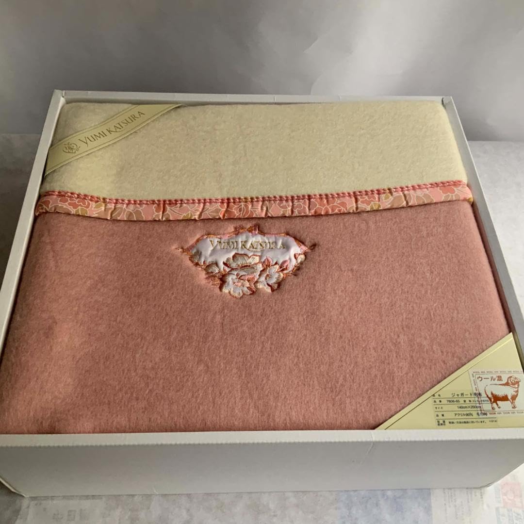 YUMI KATSURA 　掛毛布　敷毛布　ウールタッチジャガード織　シングル YUMI KATSURA 掛毛布 敷毛布 ウールタッチジャガード織 シングル