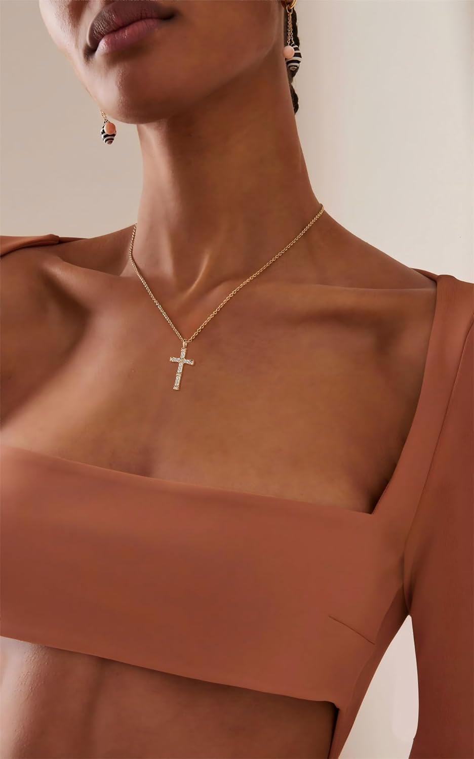 14K Gold Cross Necklace for Women,Gold Filled Sterling Silver Cross Necklace CZ Diamonds Crucifix Pendant Necklaces,Religious Jewelry Gift for Easter Christmas Mother's Day Birthday Daily Wear - Image 4