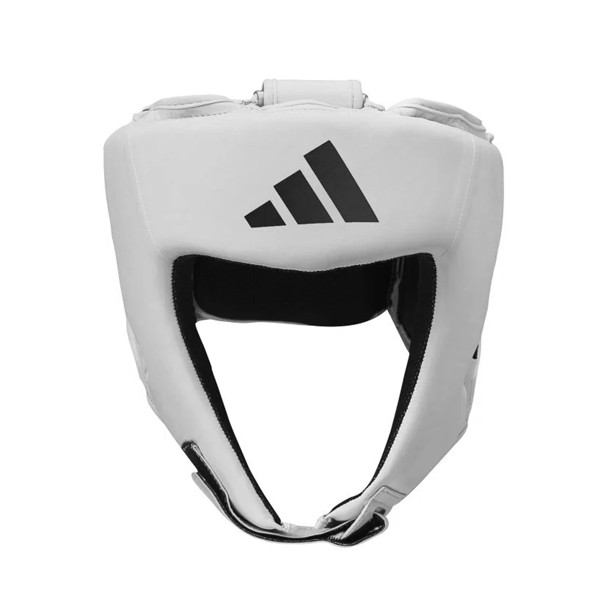 adidas World Boxing Licensed Head Guard - Adjustable Non-Slip Boxing Headguard, WOB Approved, Covers the Forehead, Ears, and Cheeks, Made of Leather, with Air Cushion Foam Padding - White, M