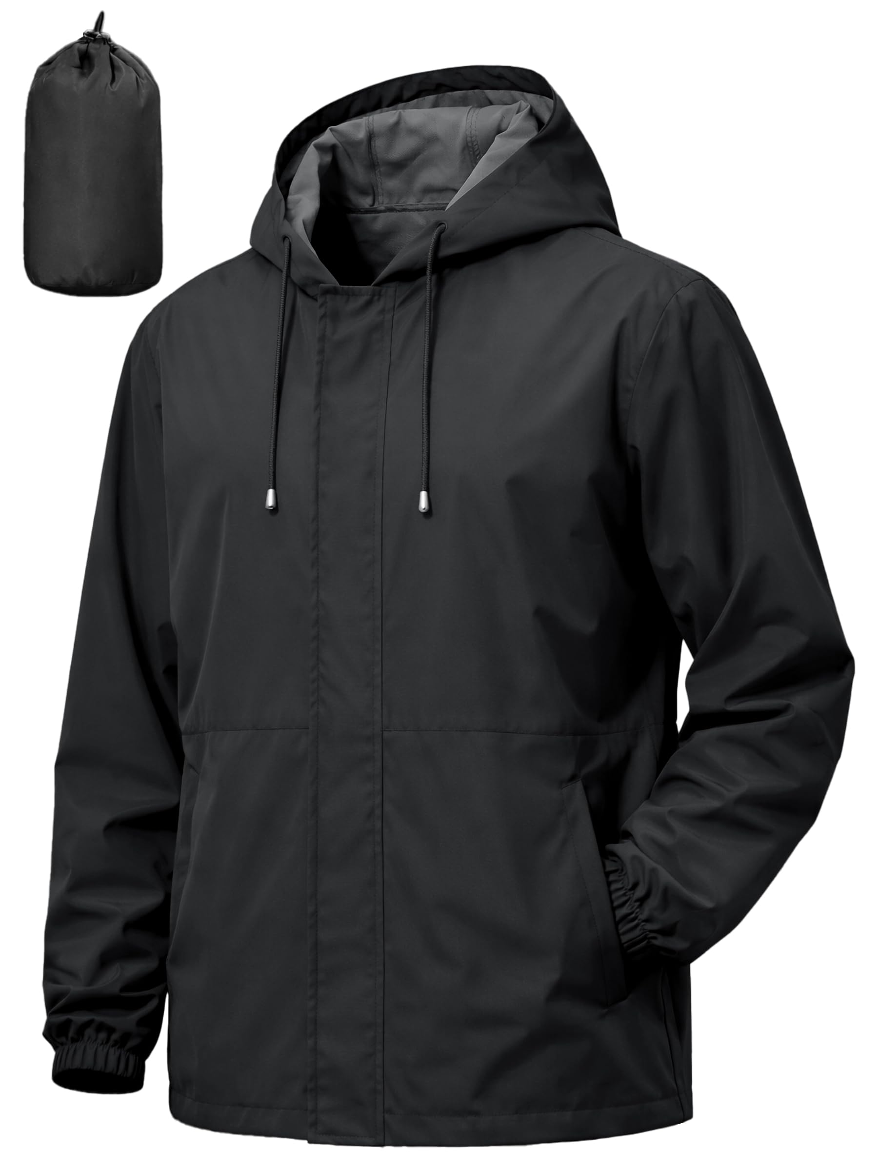 Mens Waterproof Cycling Jacket Lightweight Packable Rain Jacket