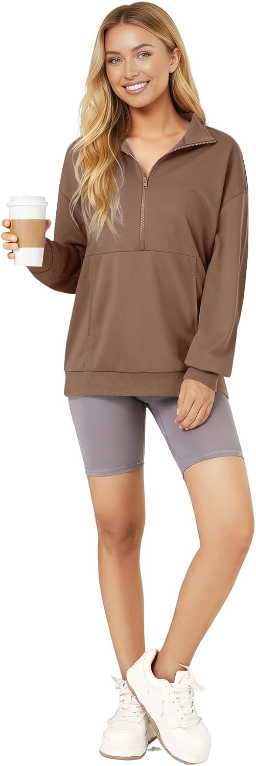 LYANER Women's Half Zip Long Sleeve Hoodies Sweatshirt with Pockets Pullover Top - Image 6