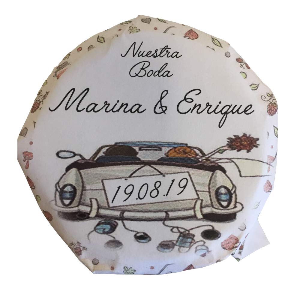 24 x Mermelada Tradicional 120 g Fresa Papel personalizado, Para Regalos de Bautizos, Comuniones, Bodas de Plata, Bodas de Oro