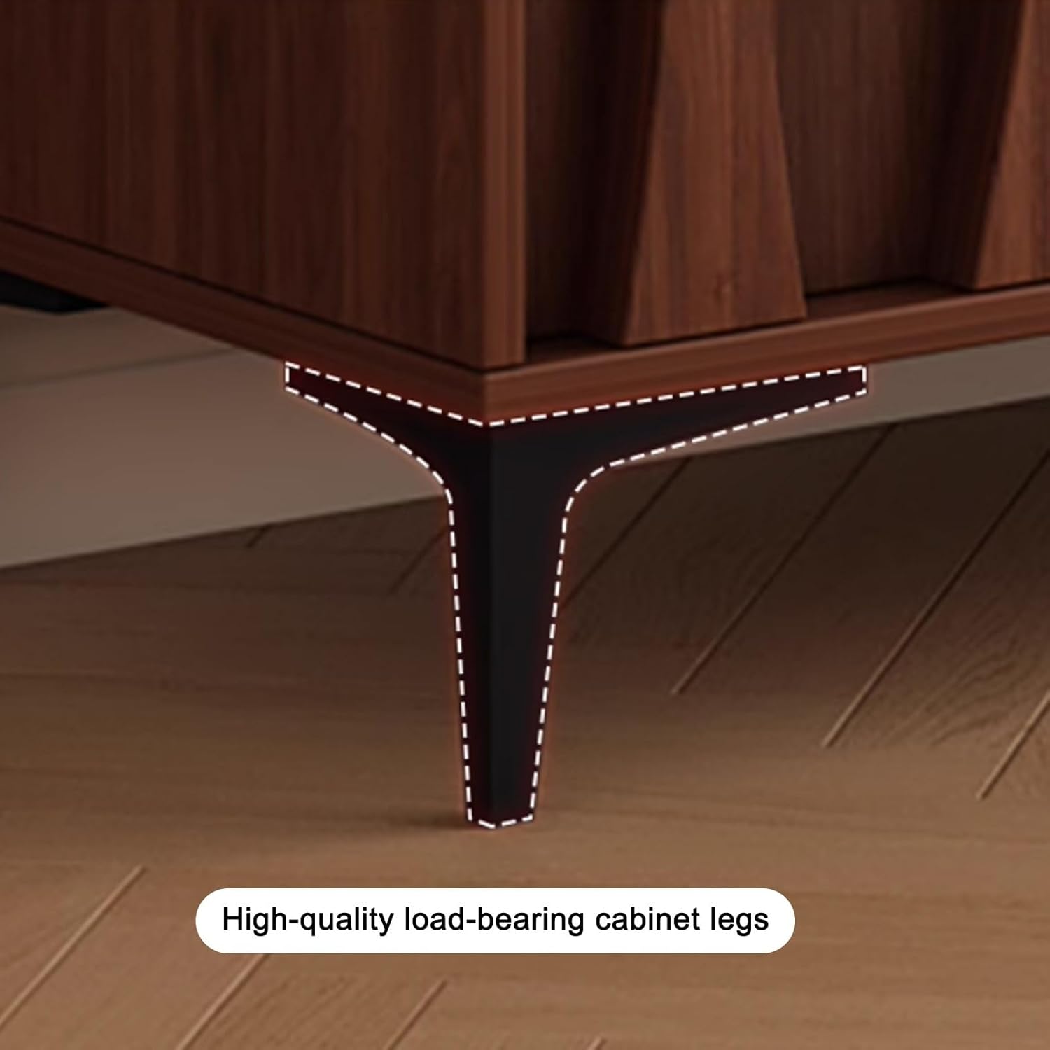 Fluted Sideboard Buffet Cabinet with Adjustable Shelf, Storage Cabinets with Drawers, Farmhouse Coffee Bar Cabinets Console Table for Kitchen(Black,L120cm/47.2'')