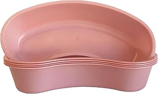 Kidney Shaped Emesis Basin - 5 Mauve Bedside Basin for Handwashing, Brushing Teeth, Ear Irrigation, and More - Good for Hospitals, Medical Facilities, and Home Use
