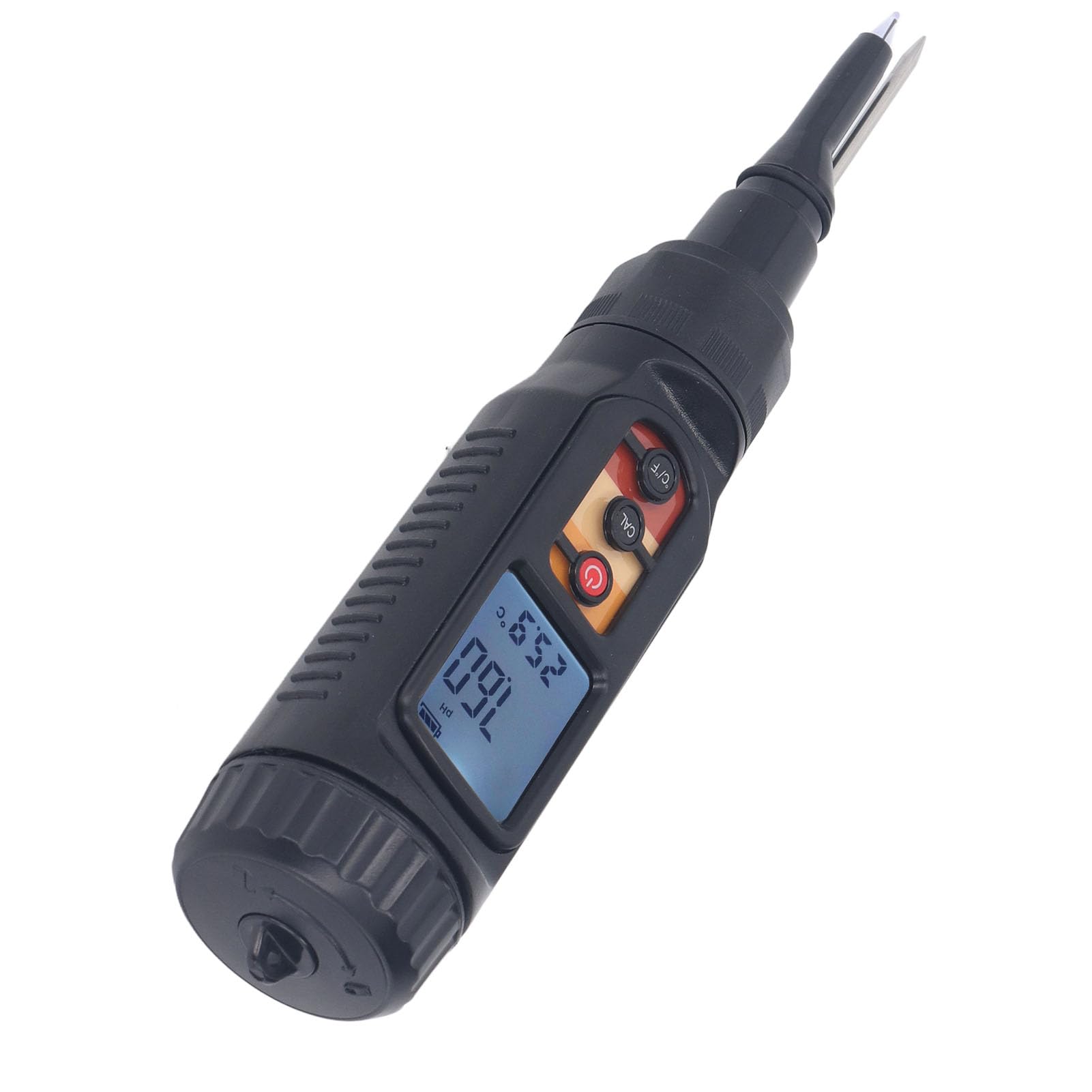 Probador Digital de PH del Suelo con Medición de Temperatura Probador de PH Alimentado por Batería Amplio Rango de 0.00-14.00pH Versátil para Frutas de Queso del Suelo