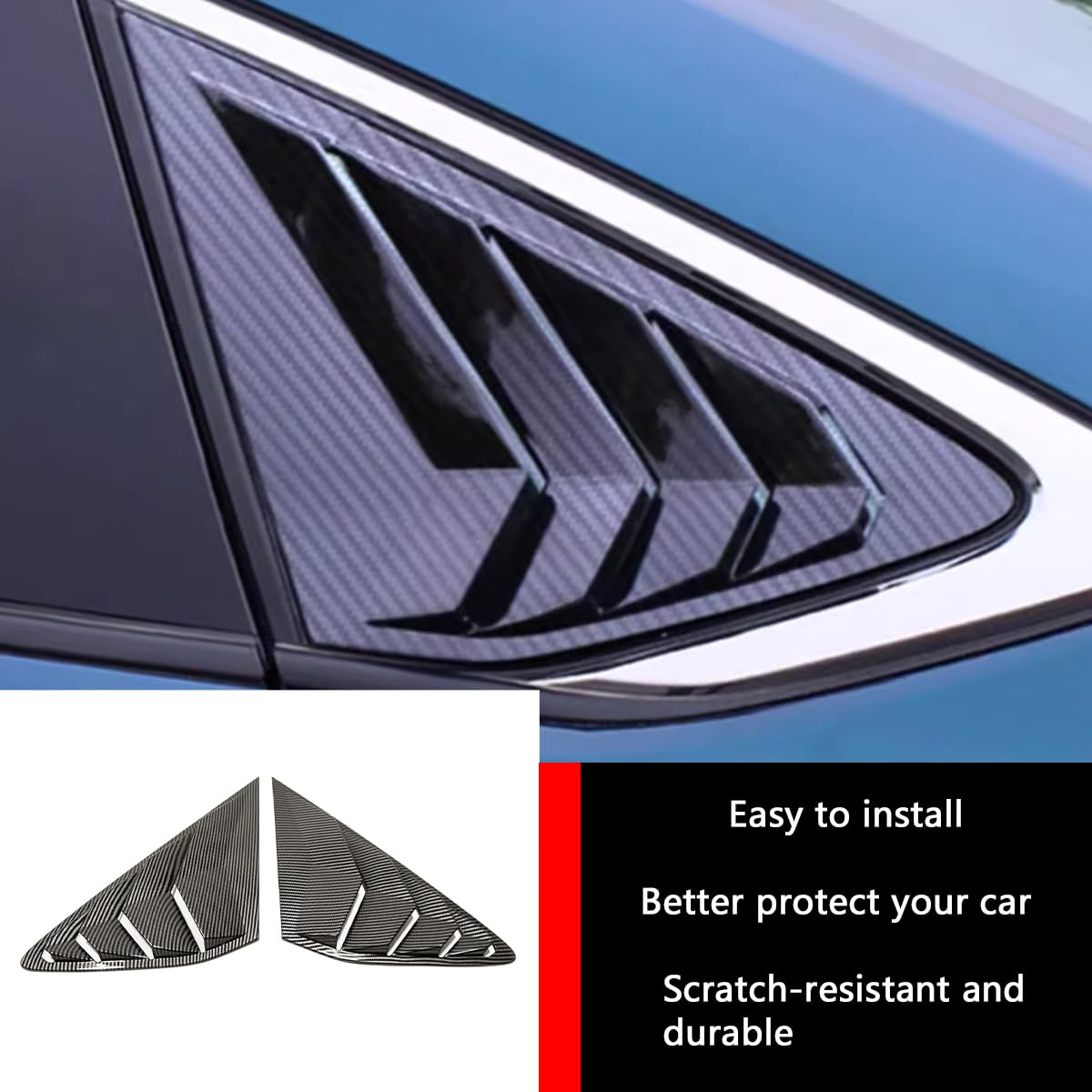 KELEIMAI Car Accessories Fit for Honda Accord 2023 2024 Rear Side Window Louvers Air Vent Scoop Shades Cover Blinds Trim (Carbon Fiber Style) ABS 2 PCS