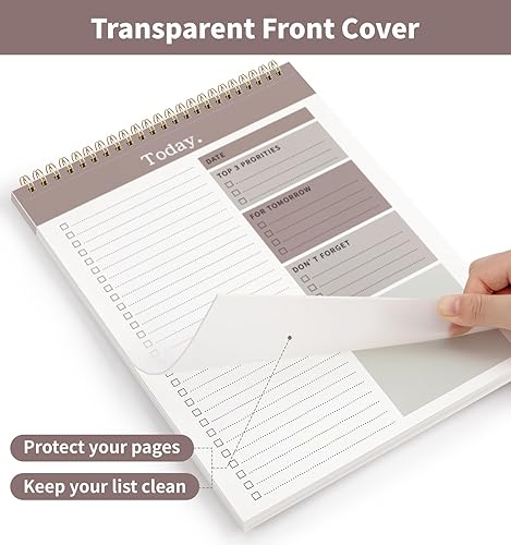 Miniatura 6 de Bloc de notas de lista de tareas, 52 hojas sin fecha (8.5 x 11 pulgadas), planificador diario impreso a doble cara para el trabajo, hogar, escuela,
