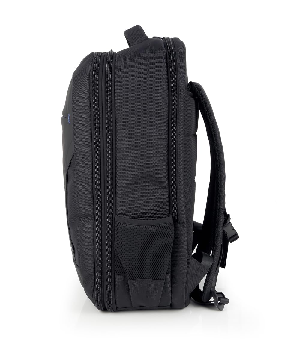 Gabol - Mochila Impermeable para Portátil 17,3" Pixel 35x55x20 cm - Capacidad 36/45L - 2 Compartimentos y Cinturón Ajustable al Pecho - Diseño Español en Poliéster Resinado y Libre de PVC - Negro
