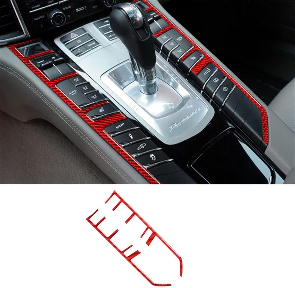14Pcs Red Full Carbon Fiber Interior Kit Cover Trim for Porsche Panamera 2010-16