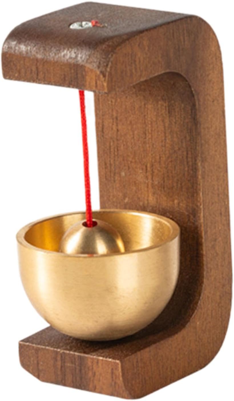 Enakshi® Shopkeepers Bell | Adhesive Wooden Doorbell Chime for Home, Office, Porch & Garden | C Shape Wind Chime with Metal Bell | Easy Install, Durable Extra Long Lasting Sound