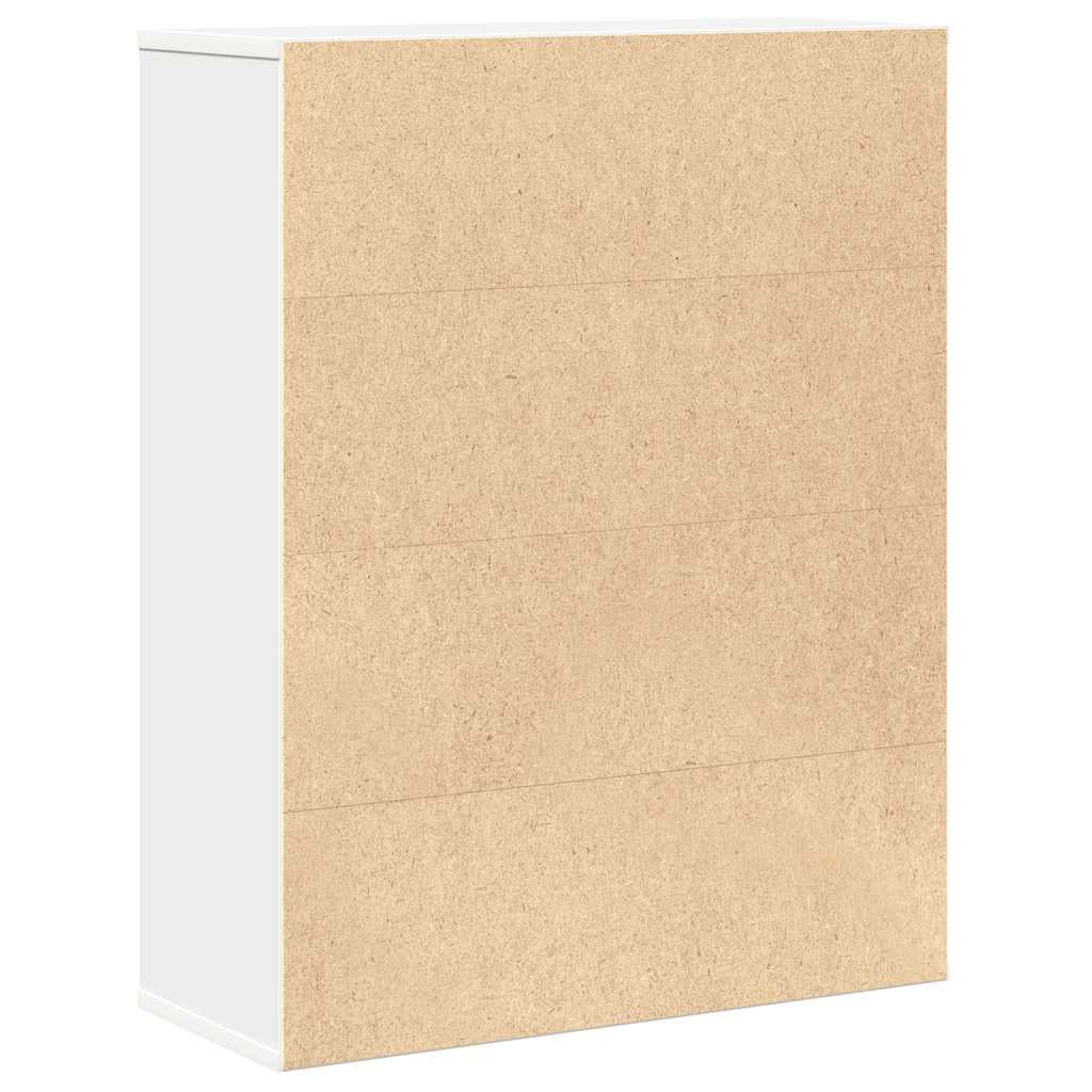 Regał na książki, biały, 60 x 24 x 76,5 cm, materiał drewnopochodny, wszechstronny organizer do przechowywania książek, czasopism, dekoracja, elastyczny montaż drzwi, łatwy w pielęgnacji