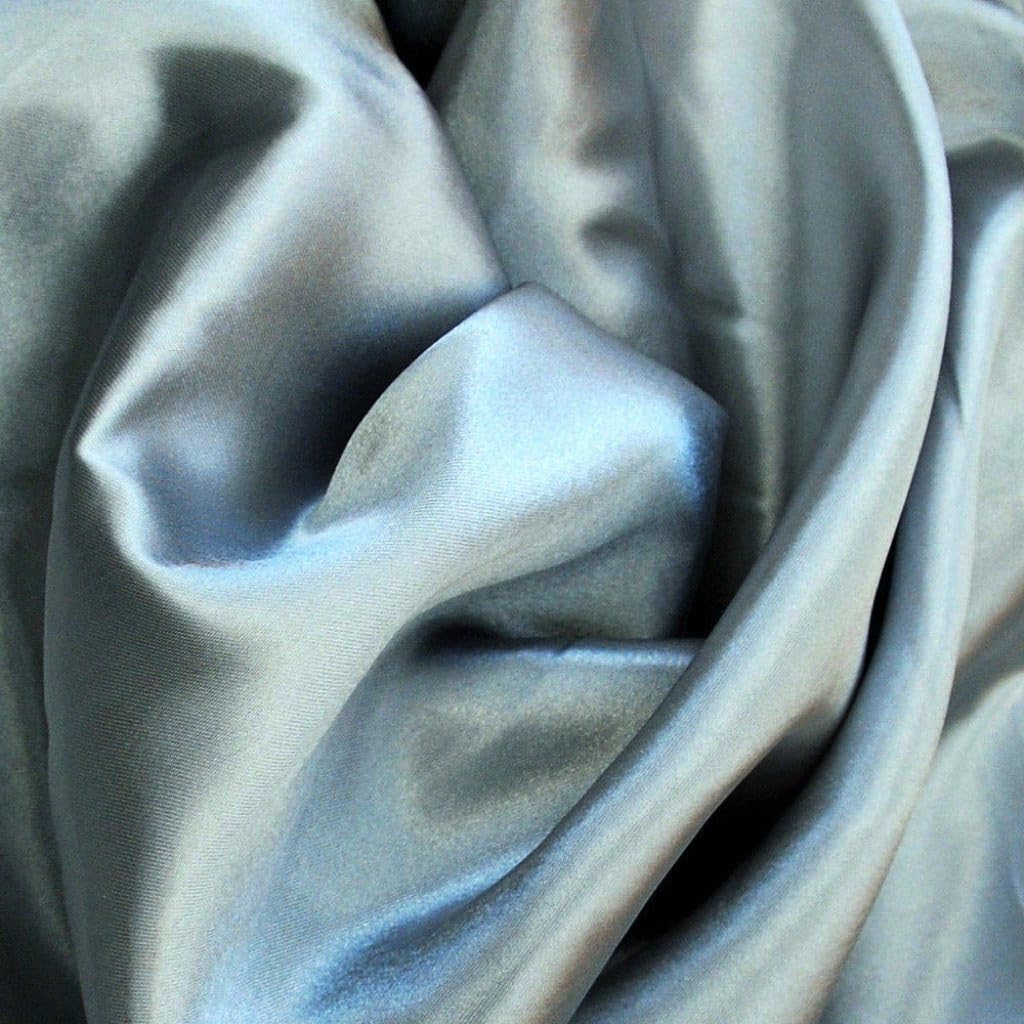 CQL Satin Fabric by The Metre – 60 Inch Wide Satin Roll for Wedding Dresses, Bespoke Tailoring & Decoration Projects – Soft, Smooth, Silk-Like Finish(Silver,5 Metre)