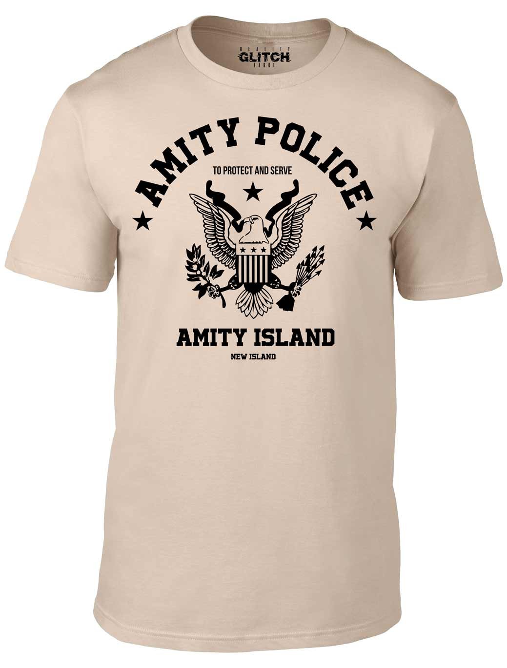 Reality Glitch Men's Sand Amity Police T-Shirt