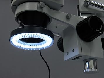 AmScope LED-60 60-LED Microscope Ring Light Illuminator with Control Box | Built-In LED Illumination