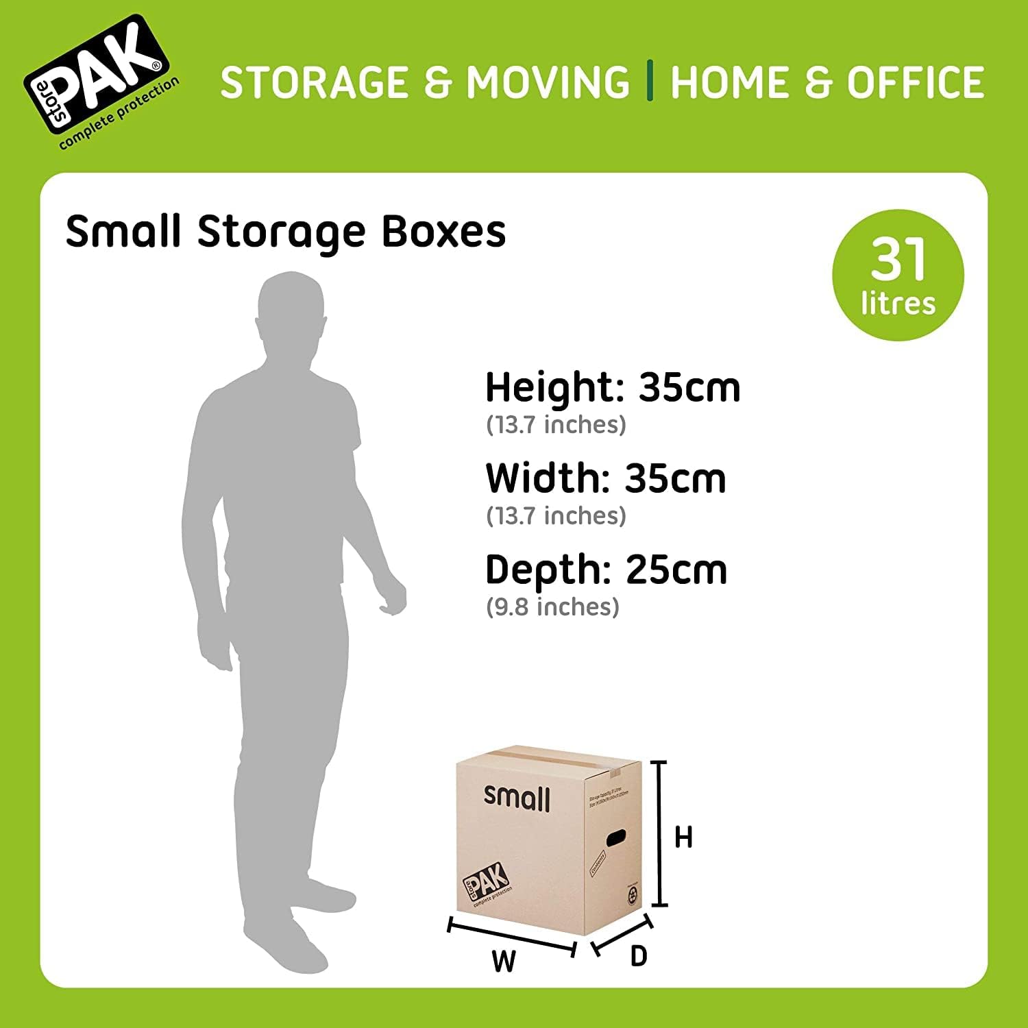 StorePAK Strong Boxes with Carry Handles - Pack of 7 Small Storage Boxes (30 Litres) - Durable, Recycled, and Easy-to-Use