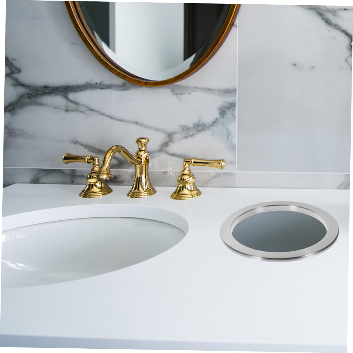 Outanaya Stainless Steel Kitchen Countertop Trash Chute Grommet Waste Chute for Seamless Aesthetics and Secure Waste Management Built for Home and Commercial Use