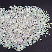 Rhinestone Iron - On Other Sewing Supplies Hotfix Rhinestone Flat Back Crystals - Glass Strass Stones In White AB Shine, Sizes SS3 To SS40 (1.3-8mm) Rhinestone Iron - On Sewing Patches - Foto 10