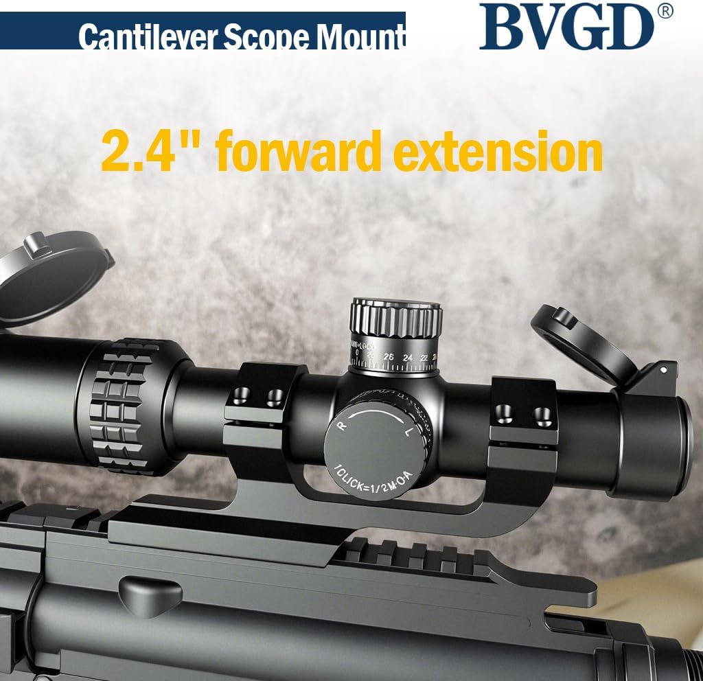 Cantilever-Type Scope Bracket, 30mm Offset Double-Ring Integrated Lightweight Aluminum Scope Bracket