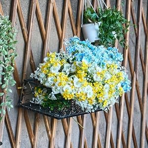 Artificial Daisies Lilac Wildflowers Blue and White Artificial Flowers, 7pcs Spring Flowers for Indoor Vase Outdoor Garden, 14" Faux Wildflowers Bundles for Home Decor with Lily of The Valley Artificial Daisies Lilac Wildflowers Blue and White Artificial Flowers 7pcs Spring Flowers for Indoor Vase Outdoor Garden 14 Faux Wildflowers Bundles for Home Decor with Lily of The Valley